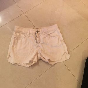Free People Corduroy Cream Shorts